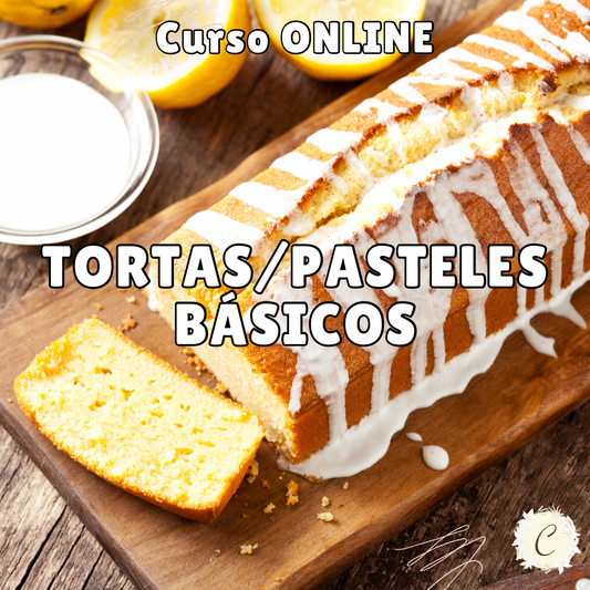 Tortas/pasteles de NUEVE SABORES básicos: curso ONLINE